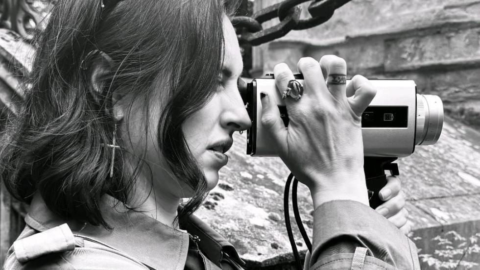 Marta Medina en e rodaje